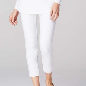 NWT J Jill PURE JILL Affinity Slim Leg Crops WHITE Pants Stretchy $59 XLP Petite